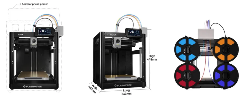 Хотя производитель и рекомендует использовать на Flashforge AD5X собственные пластики, никаких запретов относительно материалов сторонних брендов не предусмотрено.